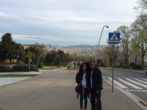  Mom & I in the Montjuic Area.